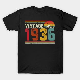 Vintage 1936 Birthday Gift Retro Style T-Shirt